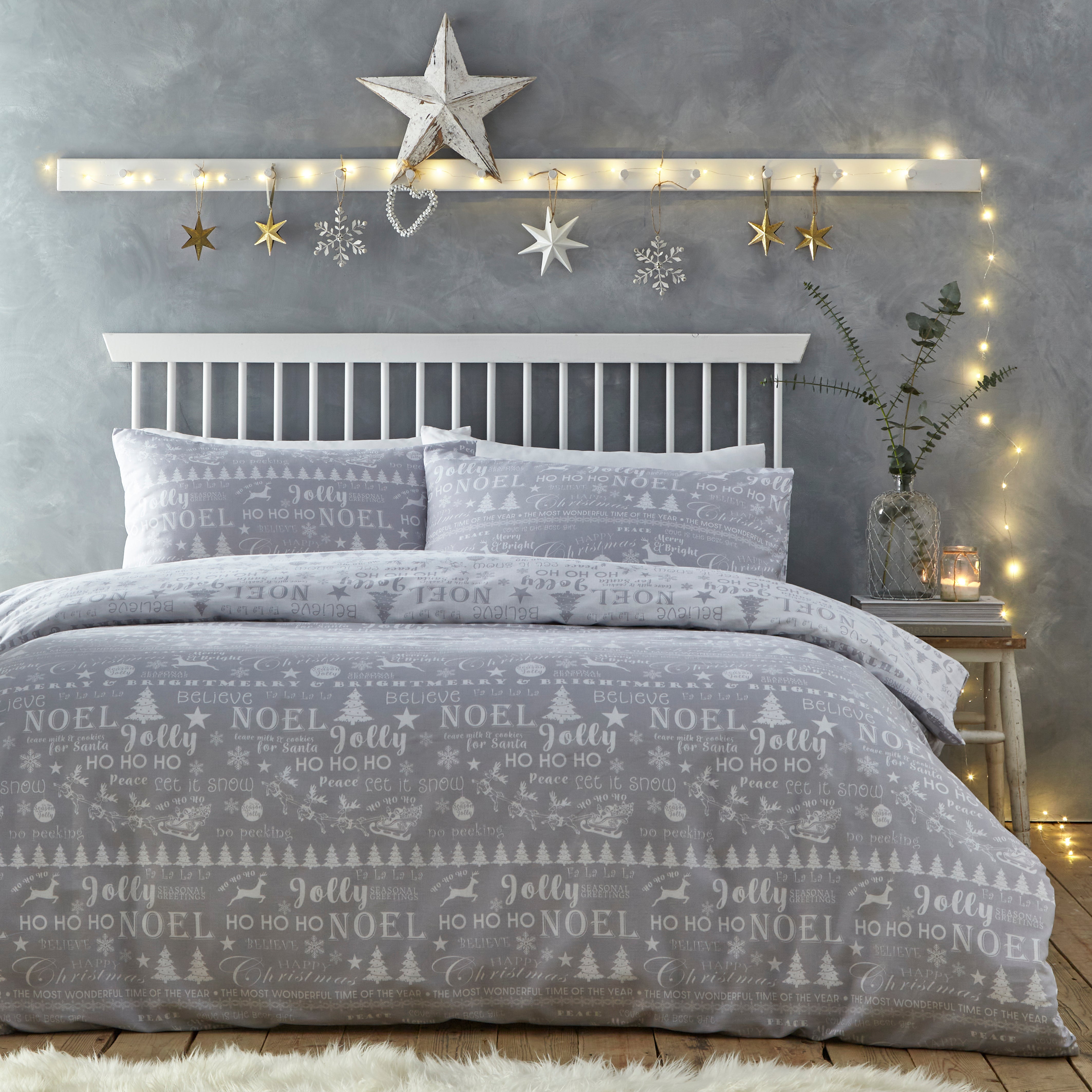 xmas bedding silver grey and white christmas duvet cover christmas reversible bedding girls xmas jolly bedding colourful xmas bedding phrased bedding for christmas polycotton duvet set single double k...