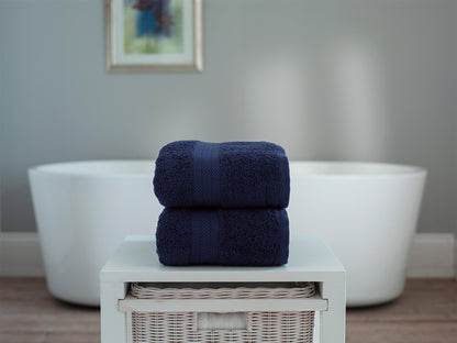 100% Cotton 4 Piece Towel Bale in Navy Blue