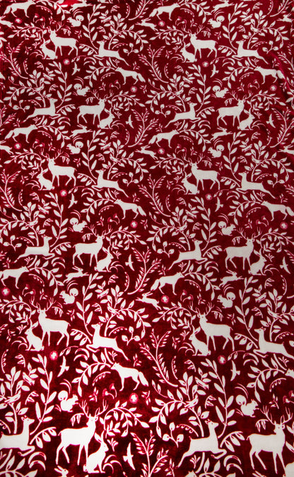 Woodland Animal Supersoft Throw in Berry