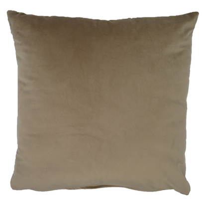 Opulence Velvet Cushion in Biscuit / Taupe