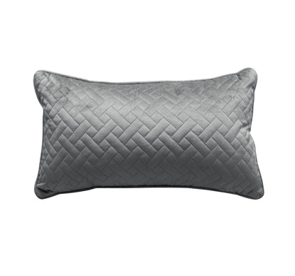 French Velvet Stitched Design Bedspread Charcoal Grey