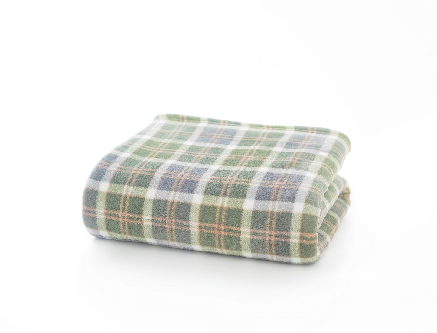 Snuggletouch Check Throw in Olive Green