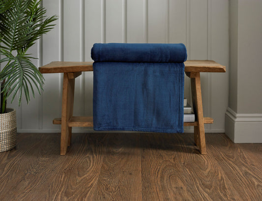 Snuggletouch Supersoft Throw in Navy Blue