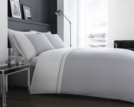200 Thread Count Cotton Rich Duvet Cover Set Grey
