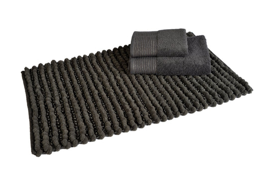 Sparkle Bobble Bath or Pedestal Mat in Dark Grey