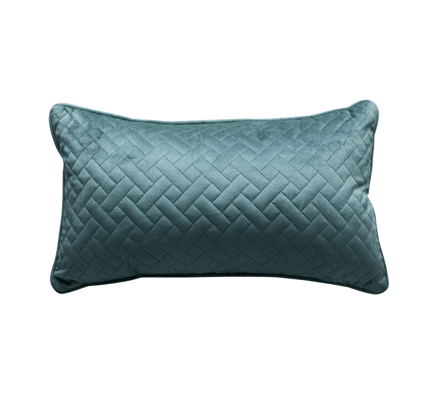 French Velvet Stitched Design Bedspread Teal