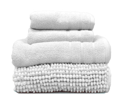 Four Piece Towel Bath Mat Bale White