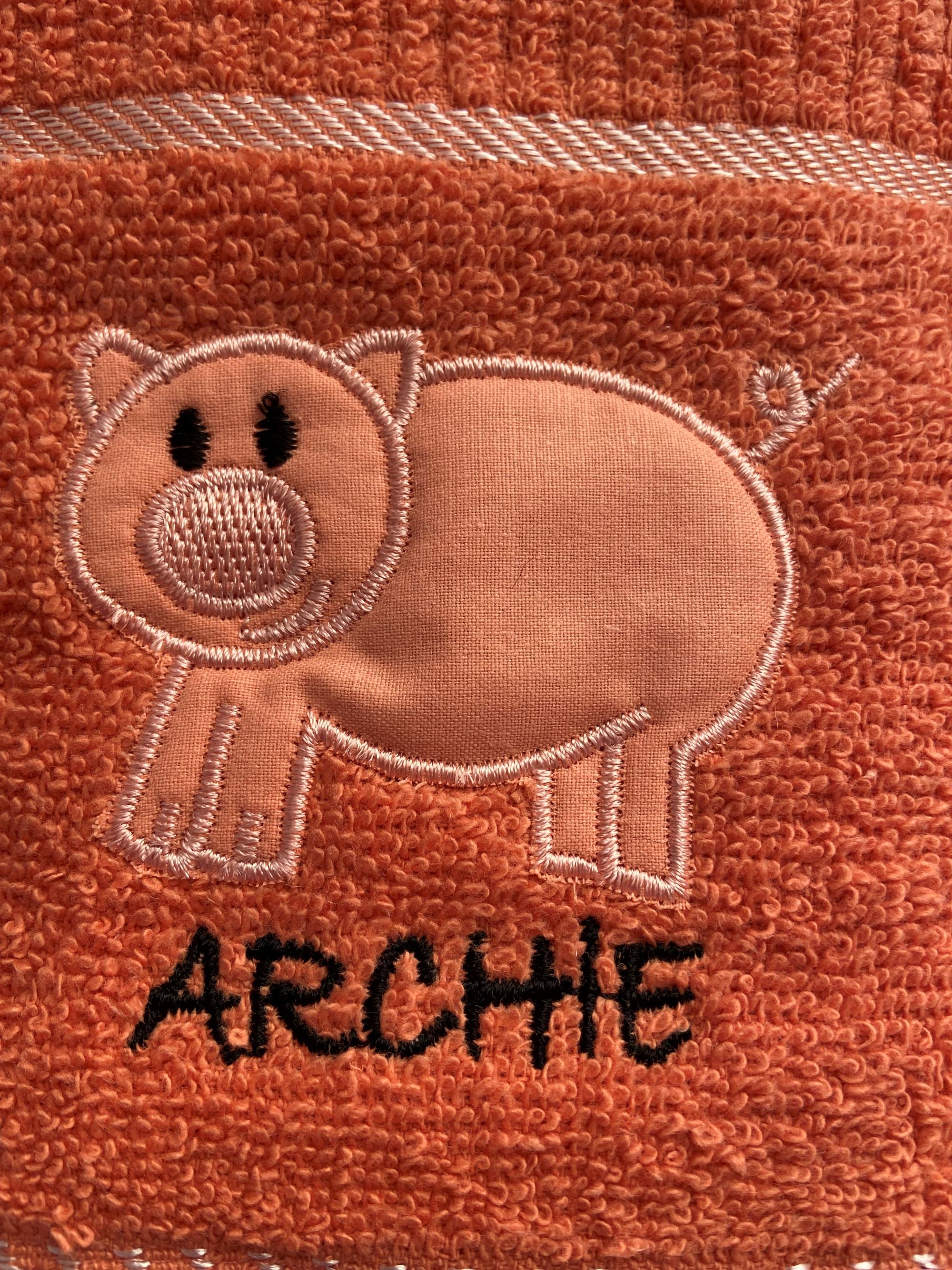 Archie Rigg archie pig, kitchen towel, tea towel, terracotta tea towel, kitchen ...