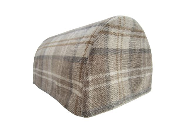 Chenille Check Arm Chair Caps, Chair Backs Natural Beige