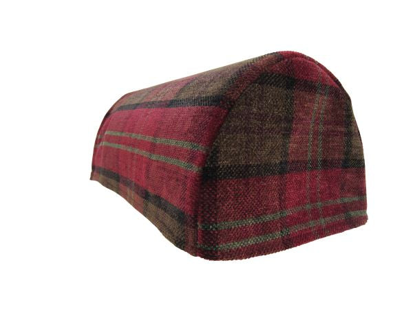 Chenille Check Arm Chair Caps, Chair Backs Wine
