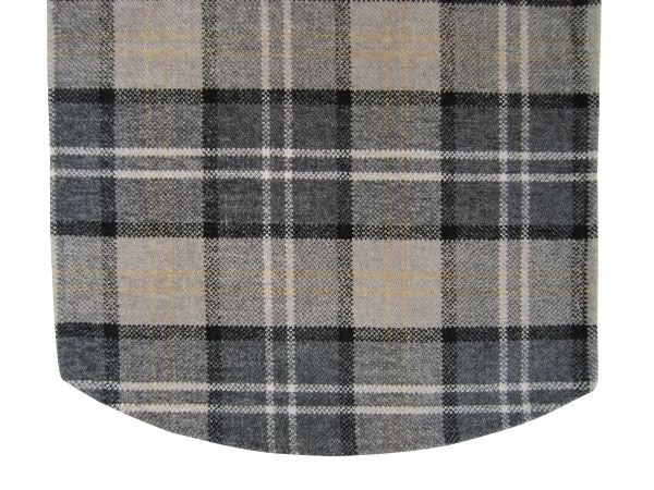 Chenille Check Arm Chair Caps, Chair Backs Grey Black