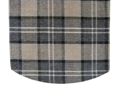 Chenille Check Arm Chair Caps, Chair Backs Grey Black