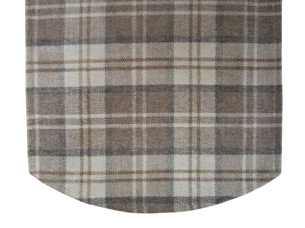 Chenille Check Arm Chair Caps, Chair Backs Natural Beige