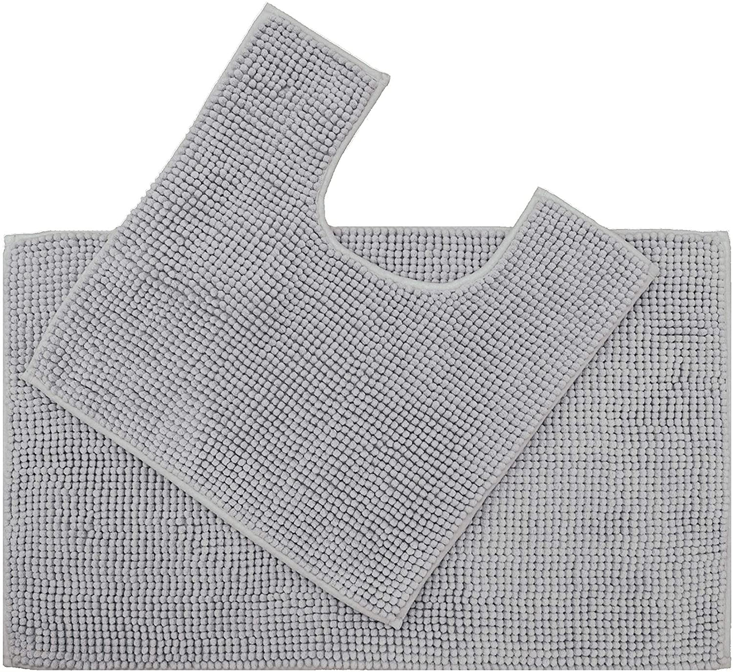 Supersoft Micro Chenille Bath Mat Set Dove Grey