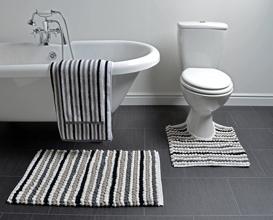 Bobble Bath or Pedestal Mat & Towels in Monochrome
