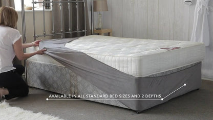 Faux Suede Divan Bed Base Wrap in Charcoal Grey