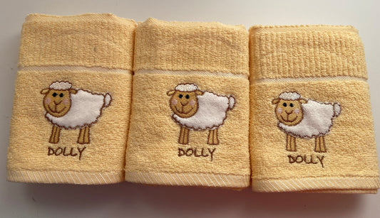 Dolly Sheep Design Tea Kitchen Towel Cream