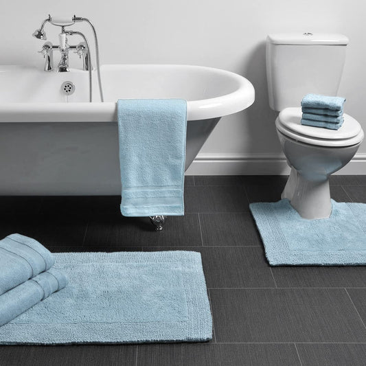 Elegance Heavyweight Reversible Bath Mats Baby Blue