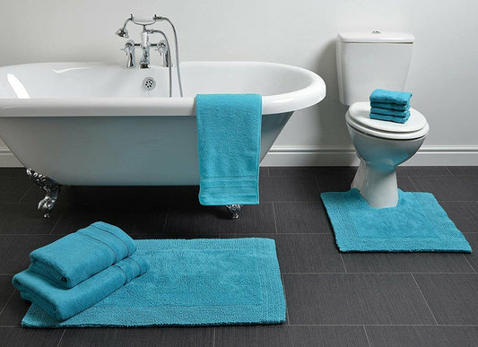 Elegance Heavyweight Reversible Bath Mats in Turquoise