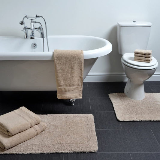 Elegance Heavyweight Reversible Bath Mats in Stone Beige