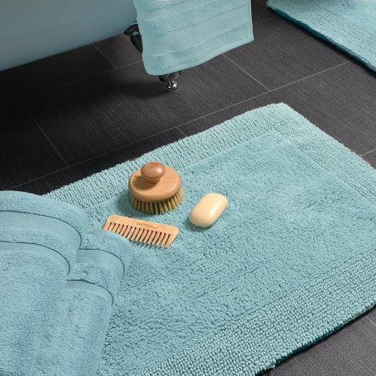 Heavyweight Elegance Reversible Bath Mats Duck Egg
