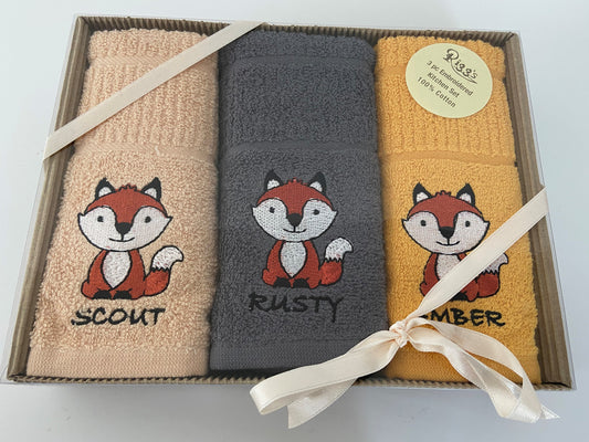 3 Pack Fox Kitchen Tea Towel Gift Box