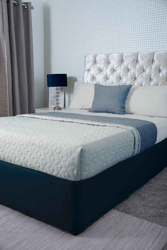 Jersey Cotton Divan Bed Base Wrap in Navy Blue