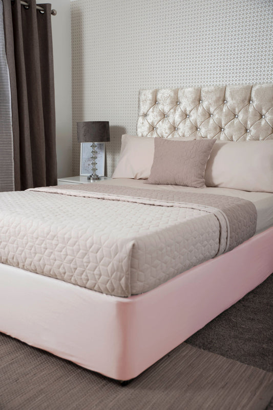 Jersey Cotton Divan Bed Base Wrap in Powder Pink