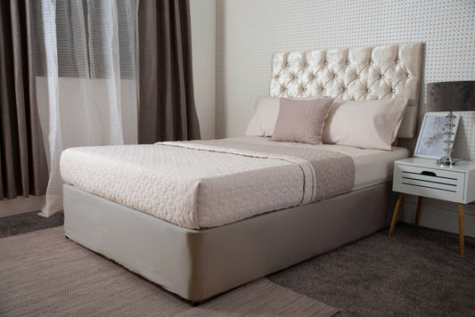 Jersey Cotton Divan Bed Base Wrap in Linen Beige