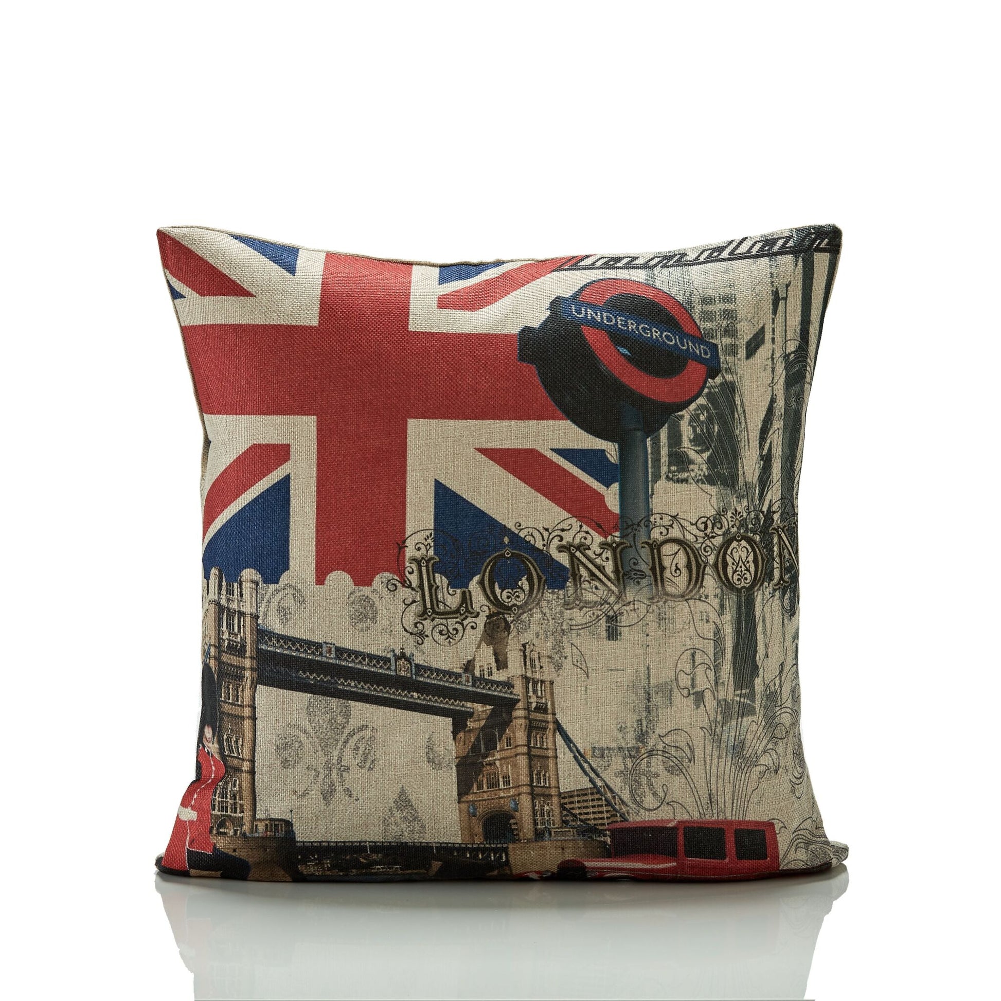novelty cushion, big ben, london, scenery theme, traditional, cushion, alan  sysmonds, scenic, london, union jack, london underground, bridge, london –  Jansons Direct Linens