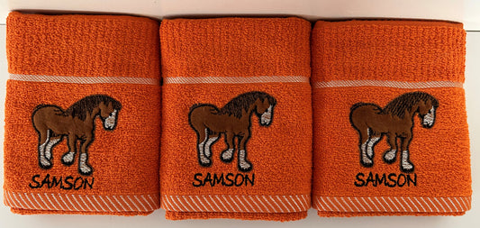 'Samson' Horse Tea Kitchen Towel in Terracotta