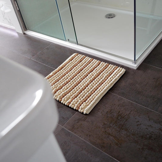 California Stripe Shower Mat in Natural Shades