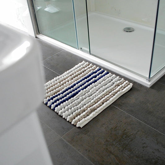 Merlin Shower Mat in Blue, Grey, White