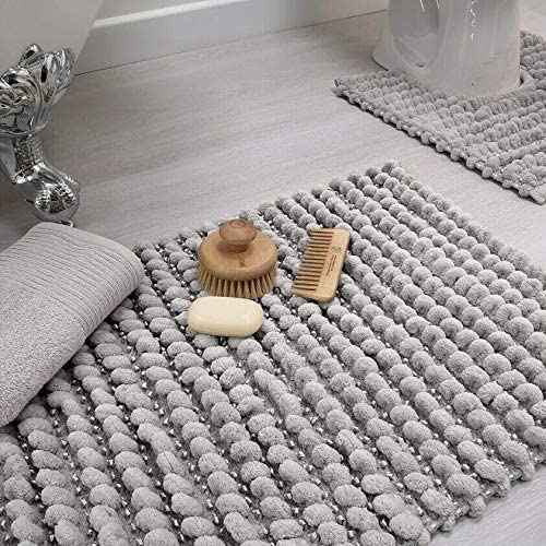 Sparkle Bobble Bath or Pedestal Mat in Dove Grey