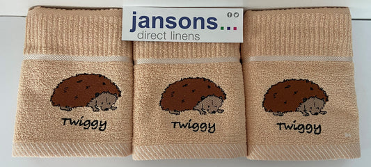 Twiggy Hedgehog Design Tea Kitchen Towel Beige
